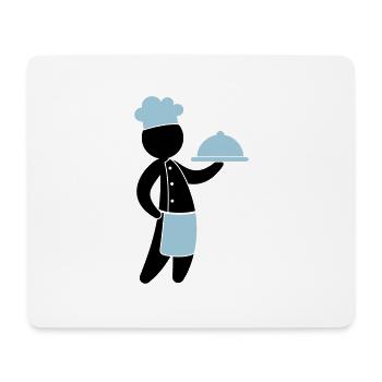 A gourmet chef serves guests - Mouse Pad (horizontal) - white - Front