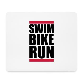 natation vélo courir texte logo triathlon sport marathon a - Tapis de souris (format paysage) - blanc - Devant