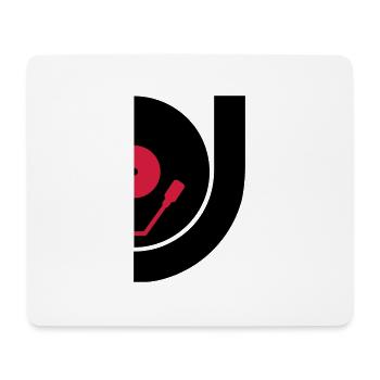 DJ Record Vinyl Plate - Mouse Pad (horizontal) - white - Front