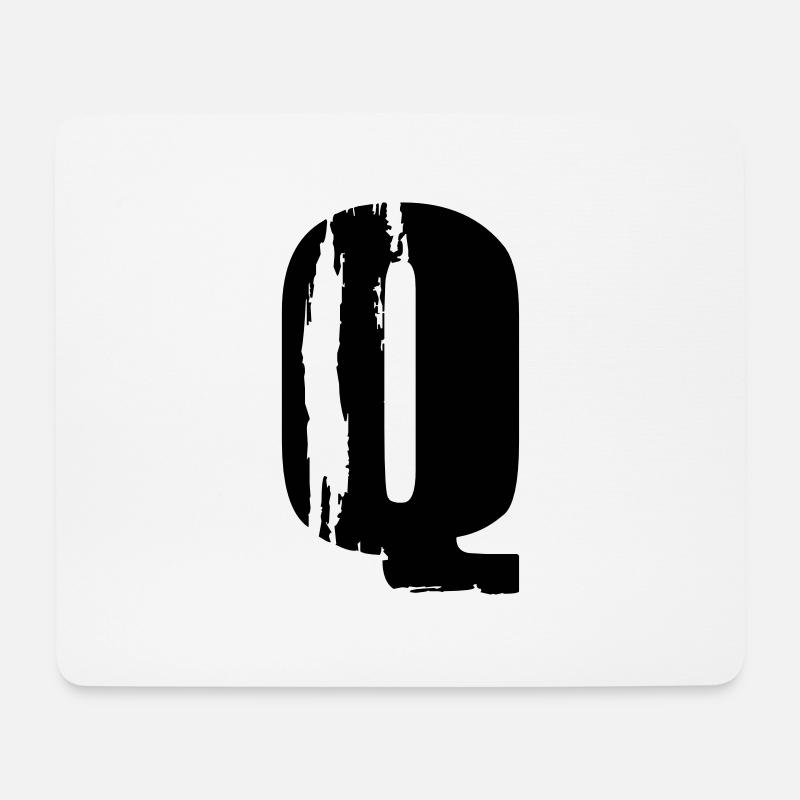 Q - Buchstabe - Mousepad (Querformat) - Weiß