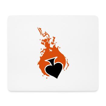 Pik Poker Karte Flamme - Mousepad (Querformat) - Weiß - Vorne