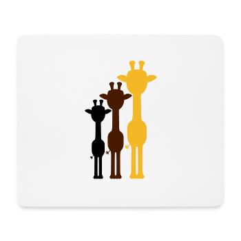 3 Colors Cool Giraffe Outline Shadow Silhouette - Mouse Pad (horizontal) - white - Front