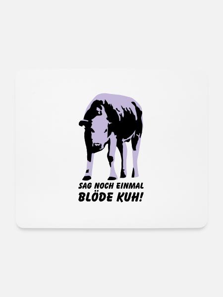 Dumme Kuh? - Mousepad (Querformat) - Weiß