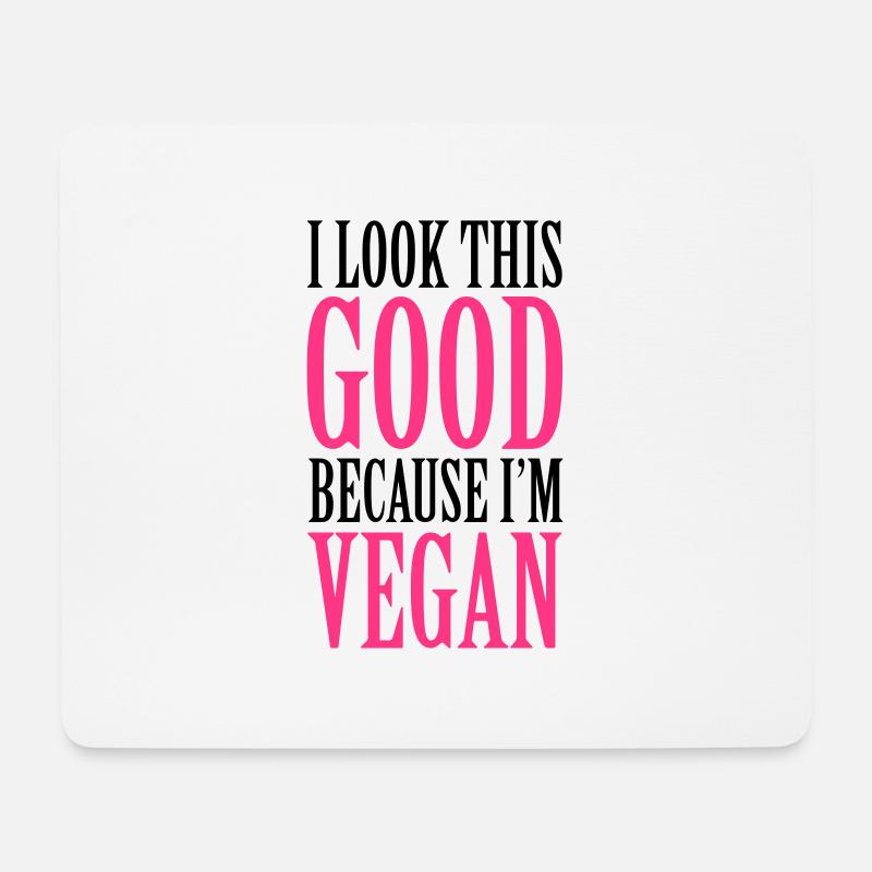 Vegan - Mousepad (Querformat) - Weiß