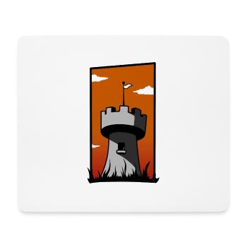 Medieval tower with sunset - Mouse Pad (horizontal) - white - Front