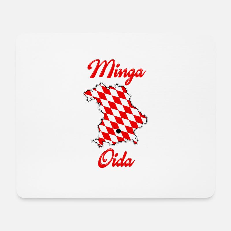 MINGA OIDA ! - Zeig allen woher du kommst - Mousepad (Querformat) - Weiß