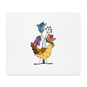 Poule - Tapis de souris (format paysage) - blanc - Devant