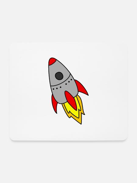 Rakete - Mousepad (Querformat) - Weiß
