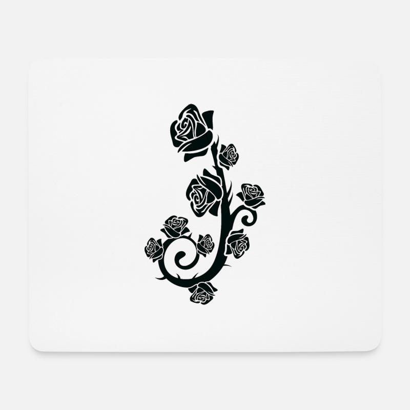 Rose noire, rose noire - Tapis de souris (format paysage) - blanc