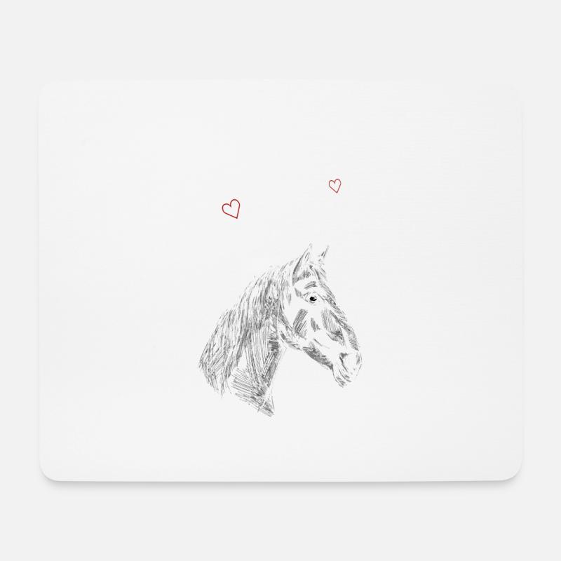 Echte Mädchen reiten. Pferd Pferdemädchen - Mousepad (Querformat) - Weiß