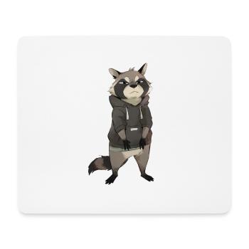 Raton laveur avec le sweat-shirt - Tapis de souris (format paysage) - blanc - Devant