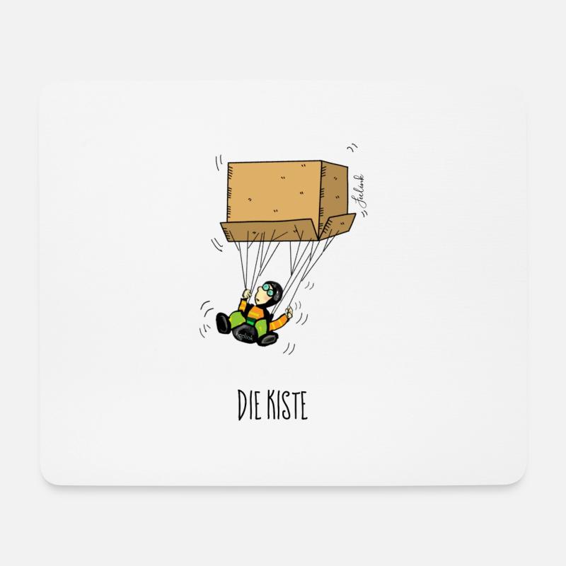 Gleitschirm Kiste paragliding lustig - Mousepad (Querformat) - Weiß