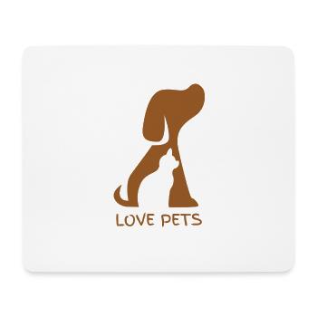 Love pets - Mousepad (Querformat) - Weiß - Vorne
