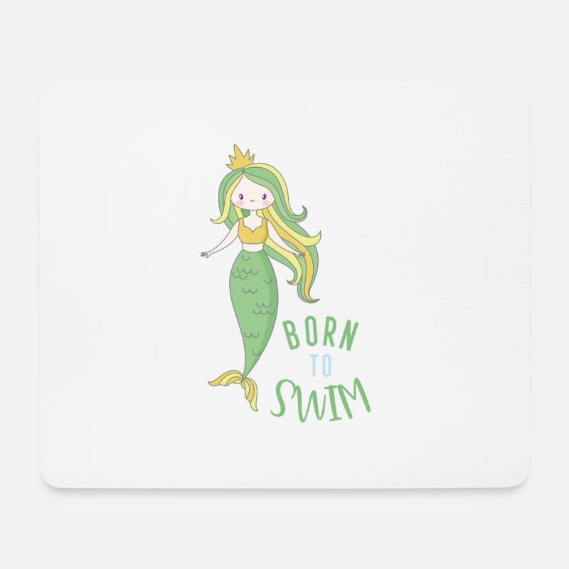 Born to swim - Mousepad (Querformat) - Weiß