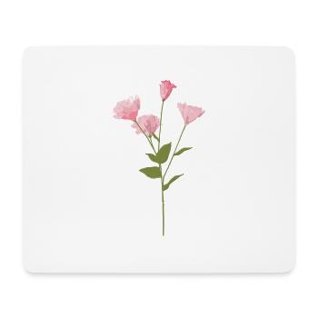 Rosa Blume - Mousepad (Querformat) - Weiß - Vorne