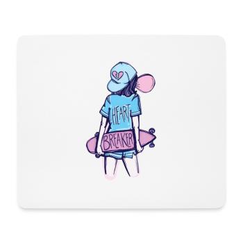 Heart breaker skater girl - Mousepad (Querformat) - Weiß - Vorne