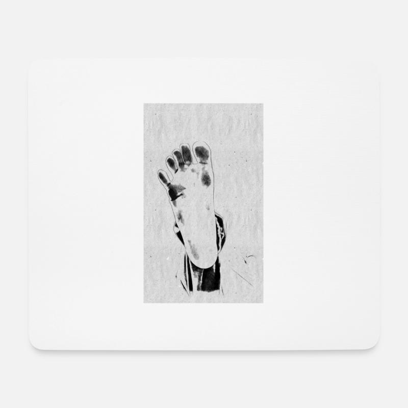 Barfuß - Mousepad (Querformat) - Weiß