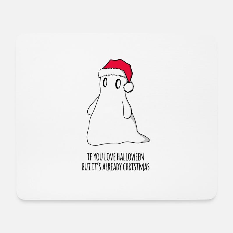 Halloween vs Christmas - Mousepad (Querformat) - Weiß