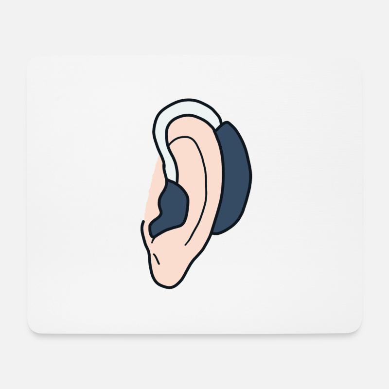 Hörgerät Hörgeschädigte, gehörlose und schwerhörig - Mousepad (Querformat) - Weiß