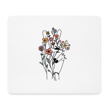 Conception de la main de paix / Signe de paix - Tapis de souris (format paysage) - blanc - Devant