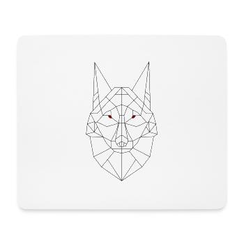 Tête de loup - Tapis de souris (format paysage) - blanc - Devant