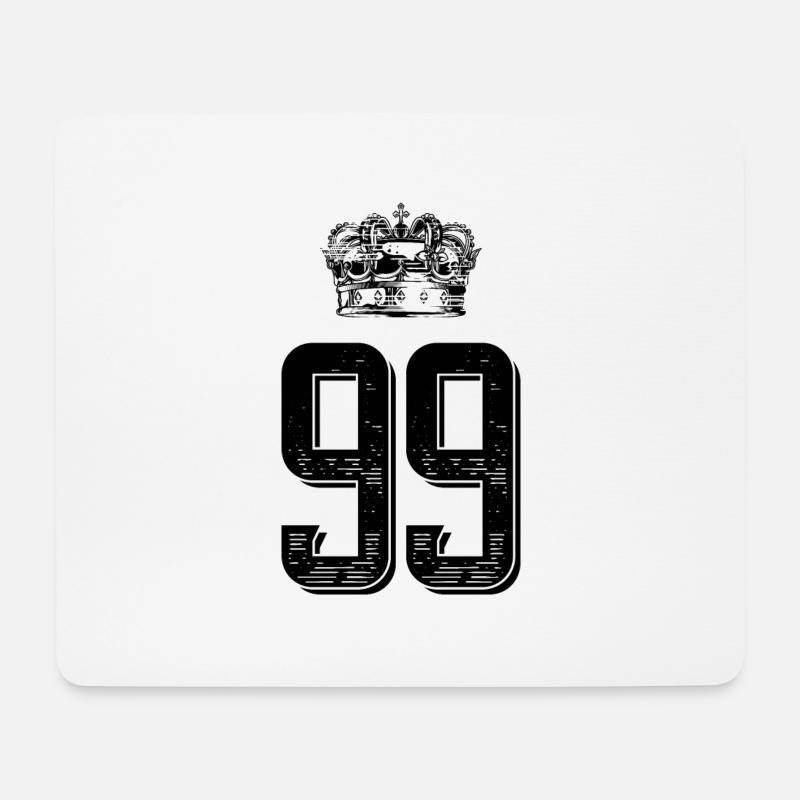 99 Zahl Krone - Mousepad (Querformat) - Weiß