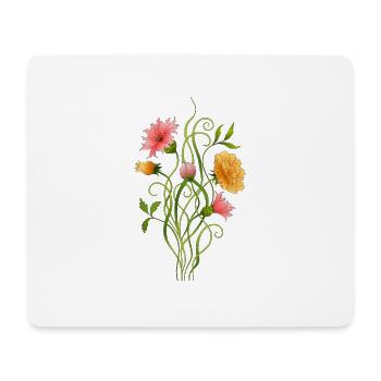 Fleur - Tapis de souris (format paysage) - blanc - Devant