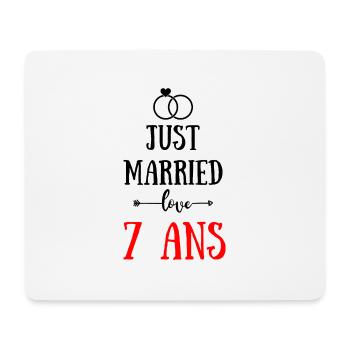JUST MARRIED ANNIVERSAIRE DE MARIAGE 7 ANS - Tapis de souris (format paysage) - blanc - Devant