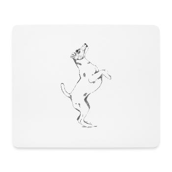 Fox Terrier Poil Lisse qui saute - Tapis de souris (format paysage) - blanc - Devant