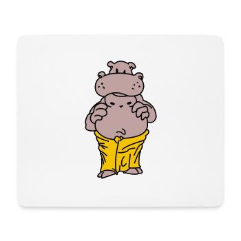 Sauna Flusspferd - Mousepad (Querformat) - Weiß - Vorne