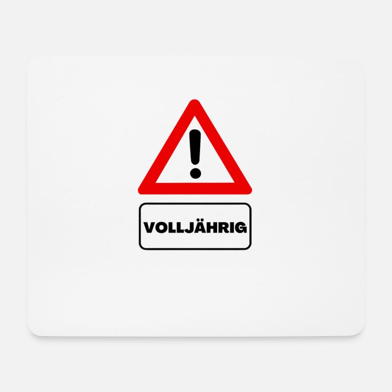 Achtung Volljährig - Mousepad (Querformat) - Weiß