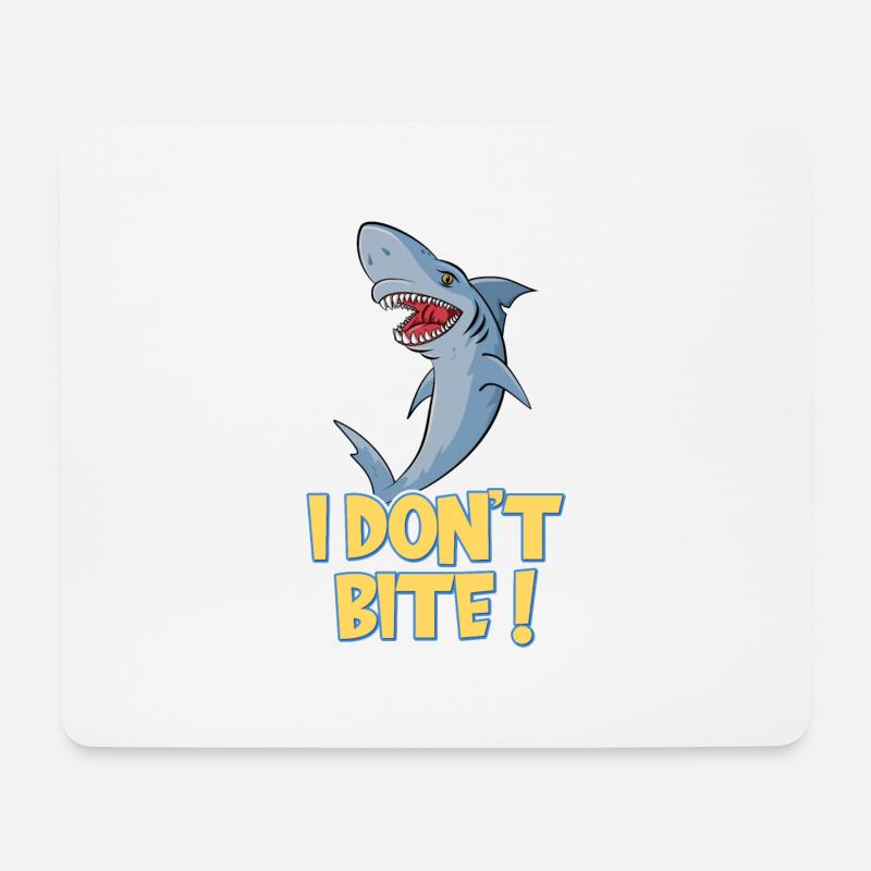 Hai ich beisse nicht i don't bite Haifisch - Mousepad (Querformat) - Weiß