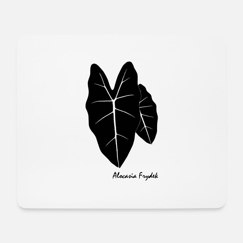 Alocasia Frydek - Mousepad (Querformat) - Weiß