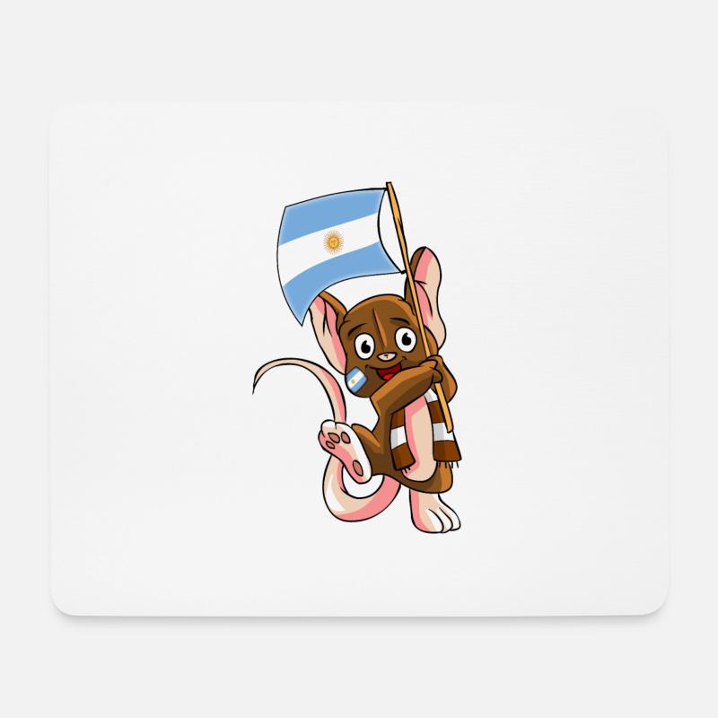 Argentine Fan Mouse - Mouse Pad (horizontal) - white