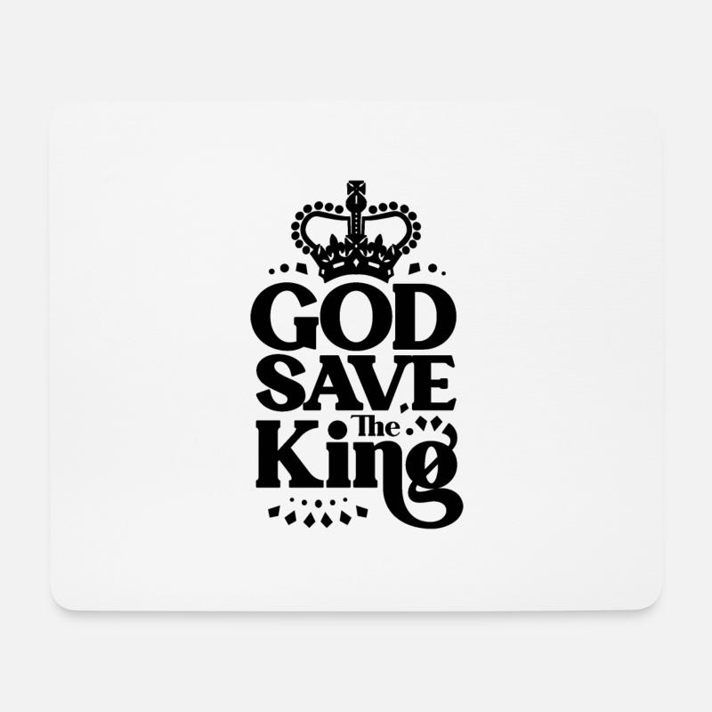 God Save the KING von FabSpark - Mousepad (Querformat) - Weiß
