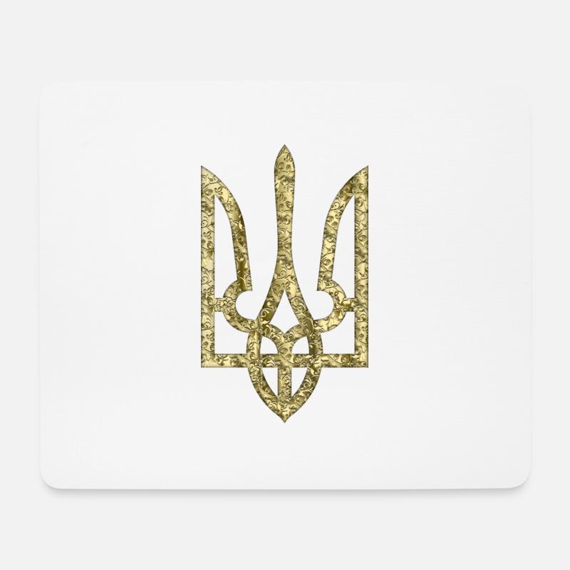 Ukraine Dreizack Symbol - Mousepad (Querformat) - Weiß