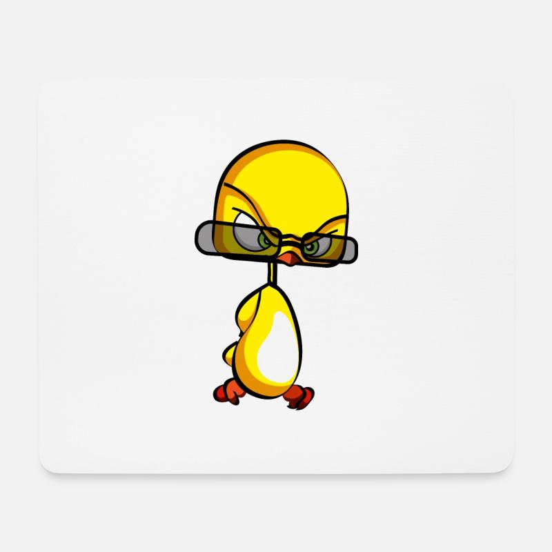 birdy yellow bird nerd - Mouse Pad (horizontal) - white