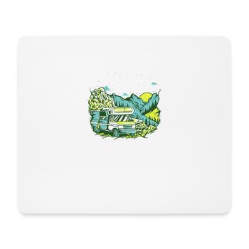 Die Rente ist da, ab ins Wohnmobil und die Welt - Mousepad (Querformat) - Weiß - Vorne