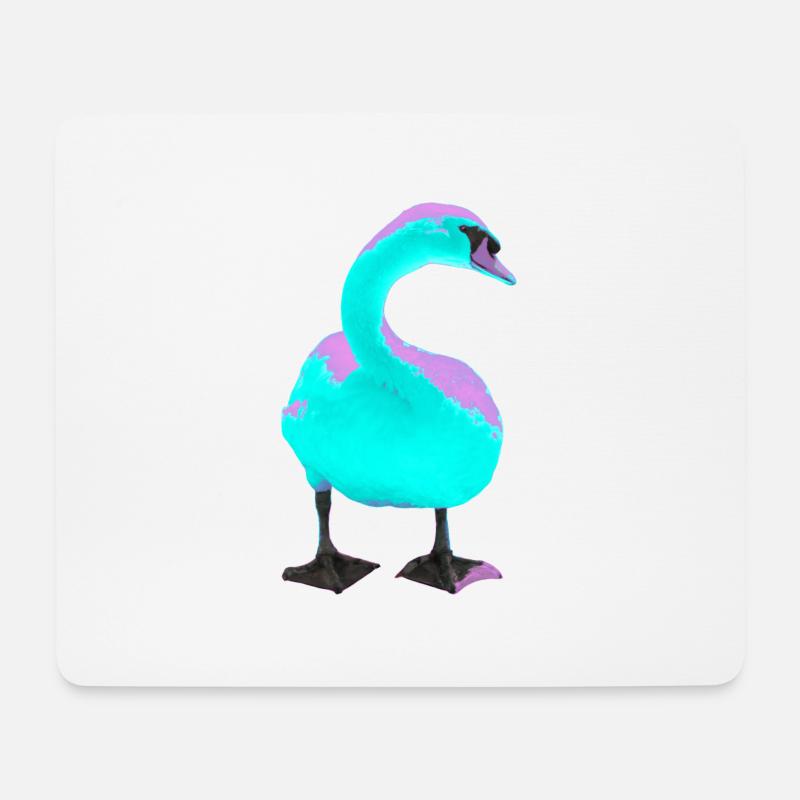 Schwan - Mousepad (Querformat) - Weiß