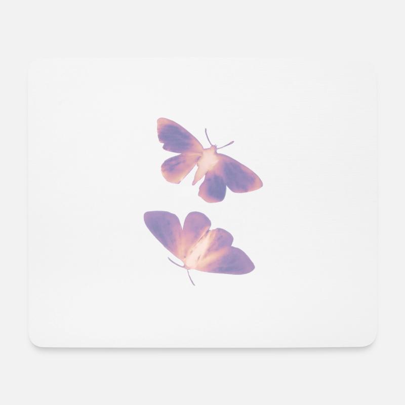 Schmetterling lila/rosa - Mousepad (Querformat) - Weiß