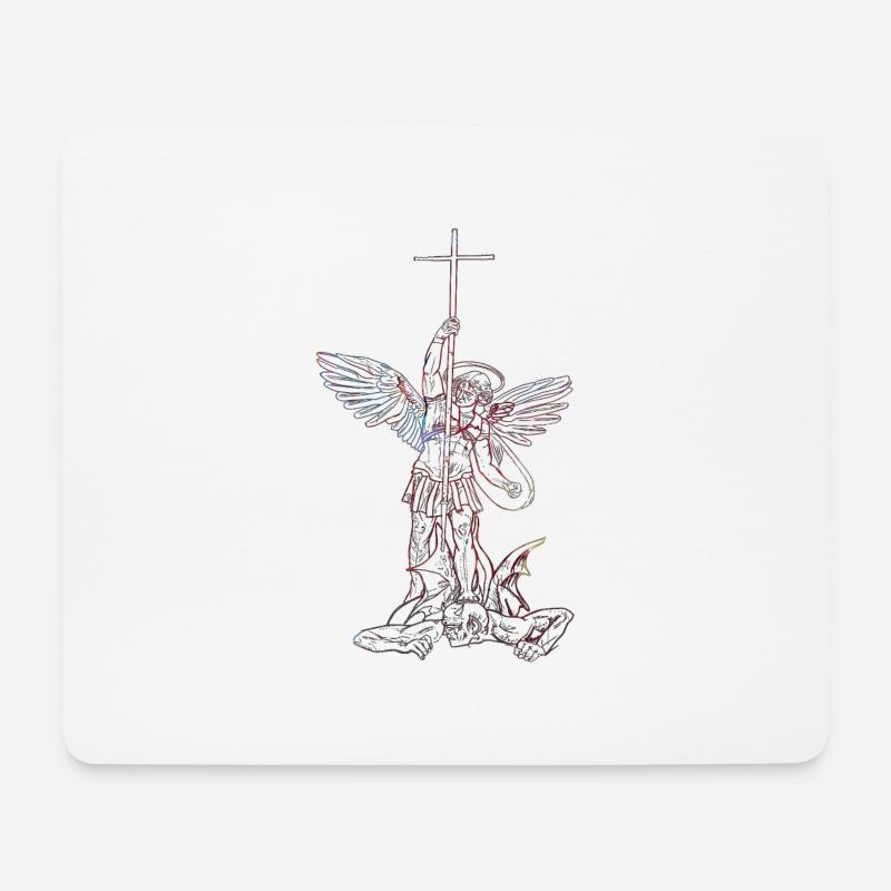 Michael Erzengel Heiliger Christlicher Engel Heiliger SNK - Mousepad (Querformat) - Weiß