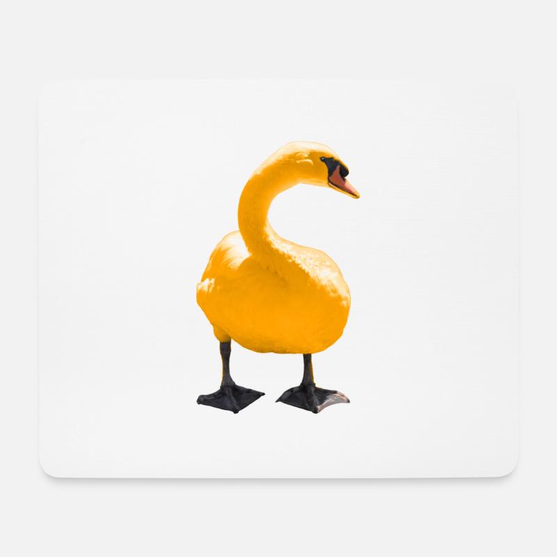 Schwan - Mousepad (Querformat) - Weiß