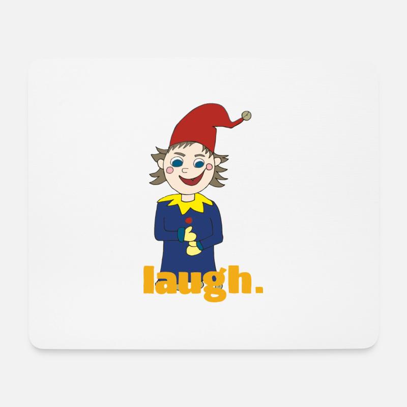 kasper laugh - Mousepad (Querformat) - Weiß