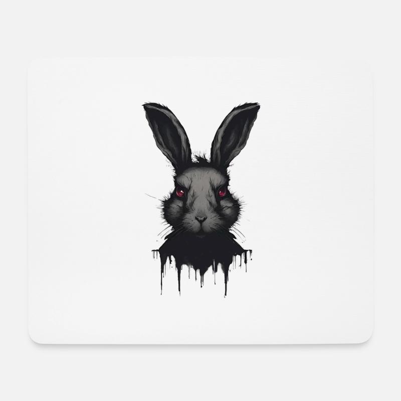 Dunkler Hase - Mousepad (Querformat) - Weiß