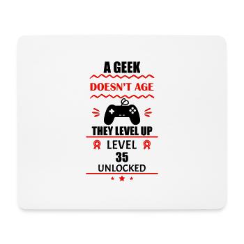 Level 35 Unlocked - Funny T-Shirt for the 35th Anniversary - Mouse Pad (horizontal) - white - Front