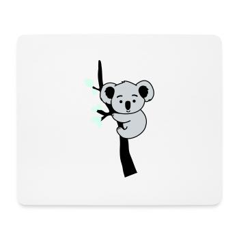 Koala Ours Bande Dessinée Arbre - Tapis de souris (format paysage) - blanc - Devant