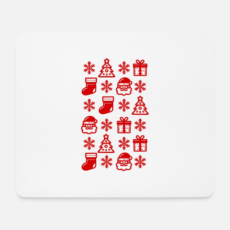 Weihnachtliche Symbole Muster - Mousepad (Querformat) - Weiß