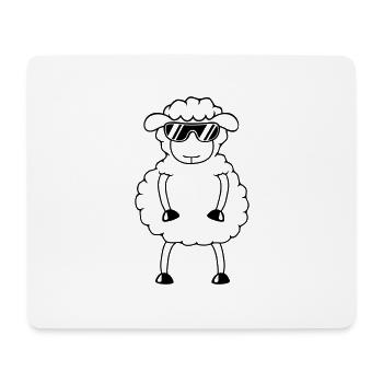 Schaf Sonnenbrille Party Schäfchen Lamm Süß Cool - Mousepad (Querformat) - Weiß - Vorne