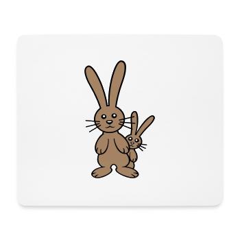 2 Hasen Kind versteckt Vater Zwei Kleinkind Mutter - Mousepad (Querformat) - Weiß - Vorne