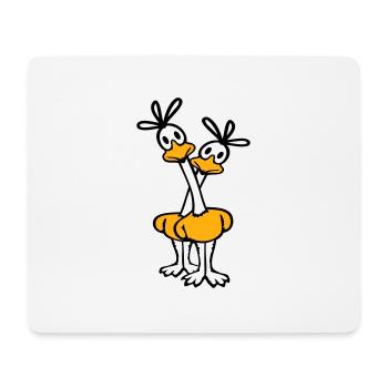 2 Road Runner Pärchem Kuckuck Vogel langer Hals - Mousepad (Querformat) - Weiß - Vorne